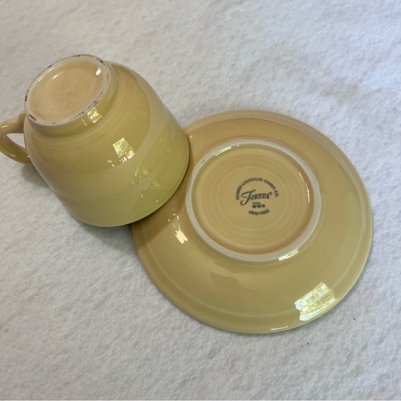 FIESTAWARE Teacup and Saucer. Cream - Picture 2 of 2